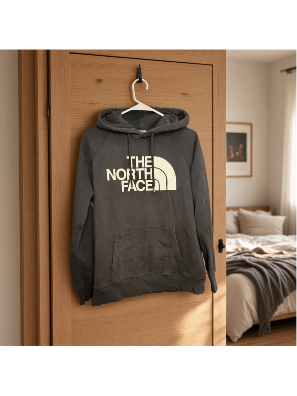 THE NORTH FACE Faded Black Half Dome Pullover Hoodie Sweatshirt Women’s M MINT